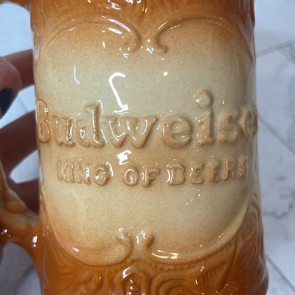 Vintage Ceramic Glazed Budweiser King of Beers Stein Mug - Picture 3 of 5
